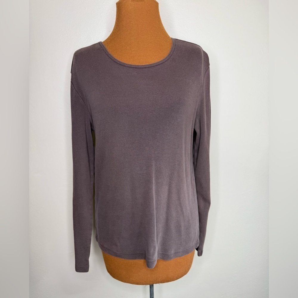 GAP Cotton Long Sleeve Pullover Blouse Dark Brown Size Large